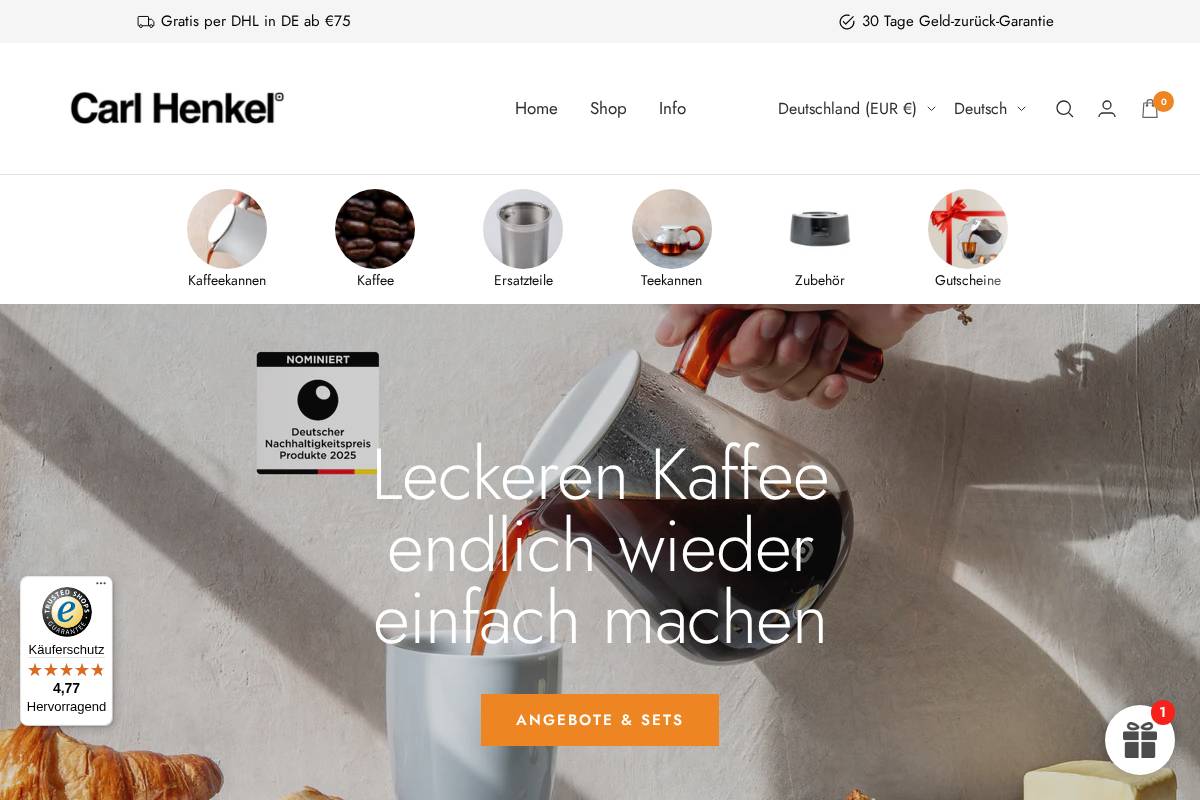 carlhenkel.com homepage screenshot