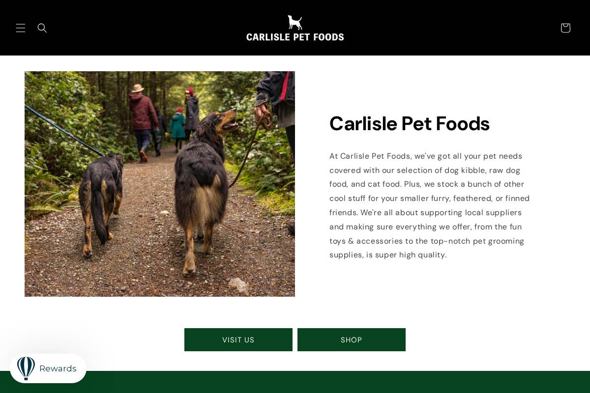 carlislepetfoods.ca homepage screenshot