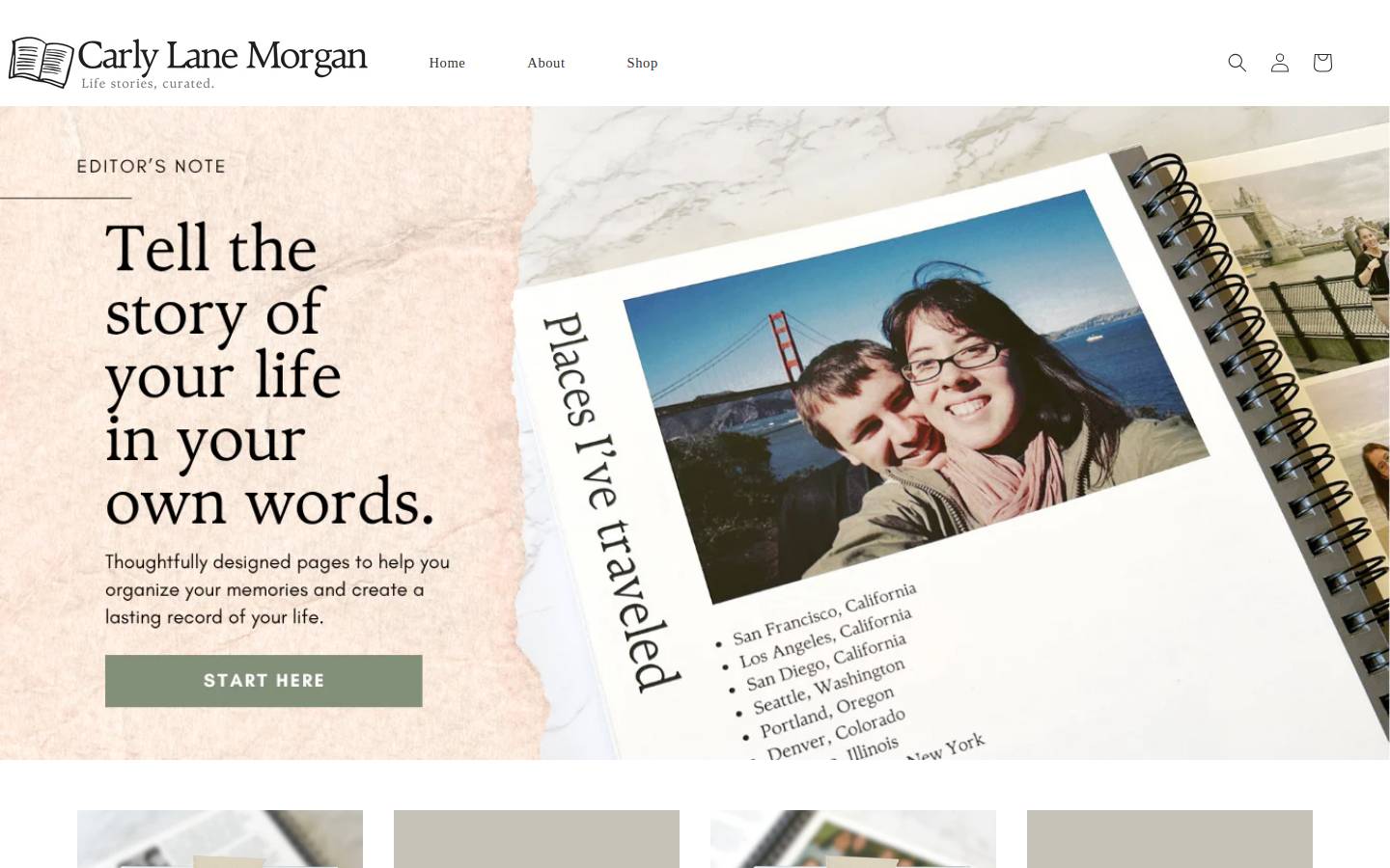 carlylanemorgan.com homepage screenshot