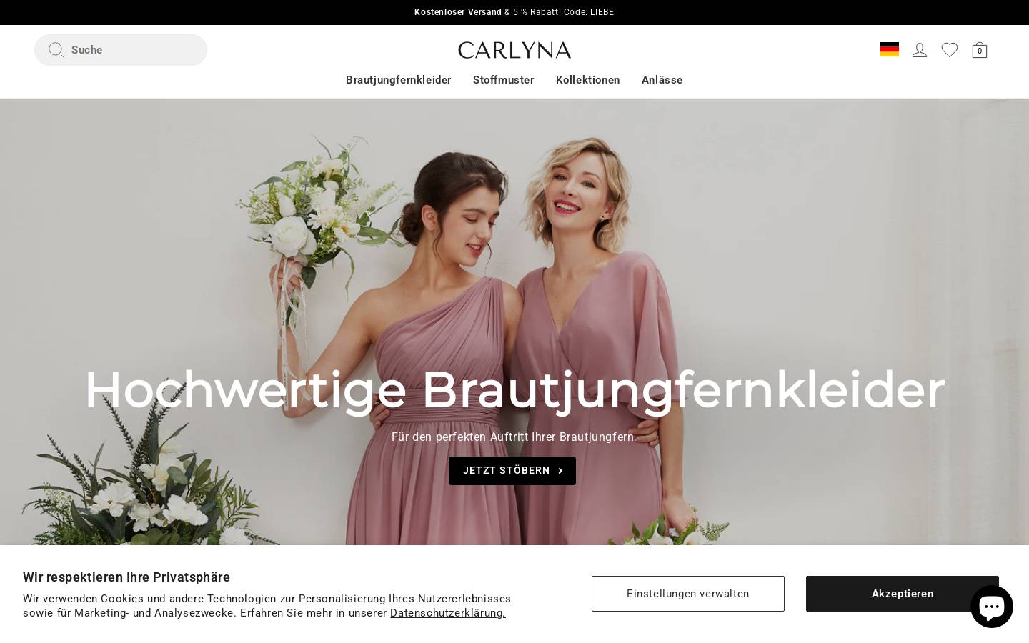 Carlyna homepage screenshot