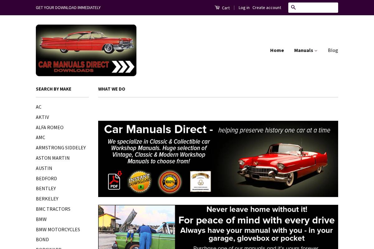 carmanualsdirect.com homepage screenshot