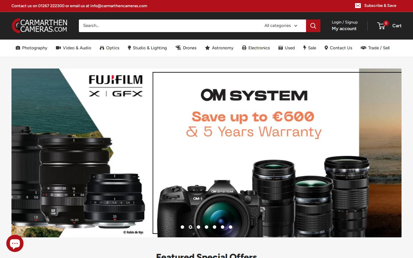 Carmarthen Camera Centre Ltd homepage screenshot