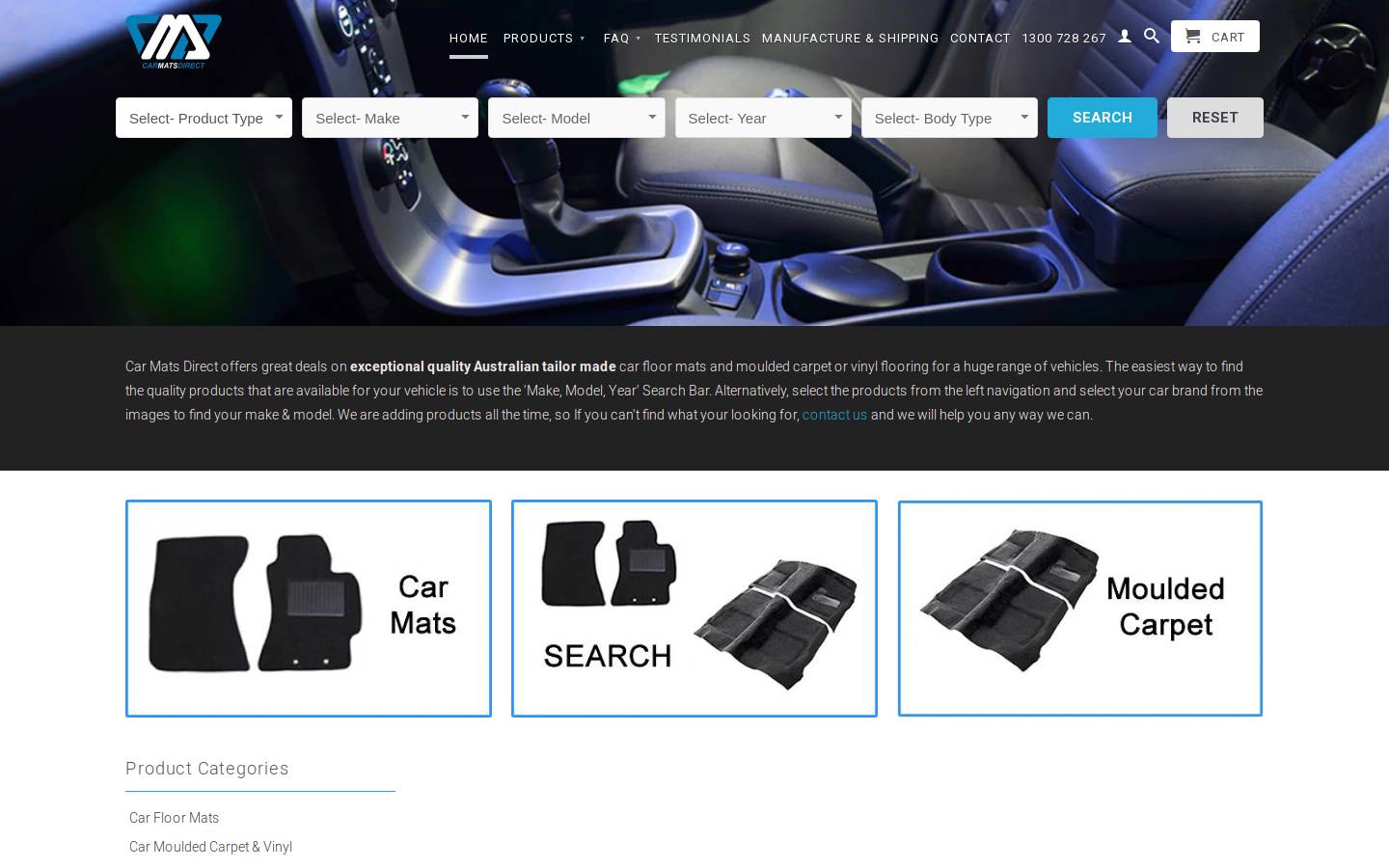 carmatsdirect.com.au homepage screenshot
