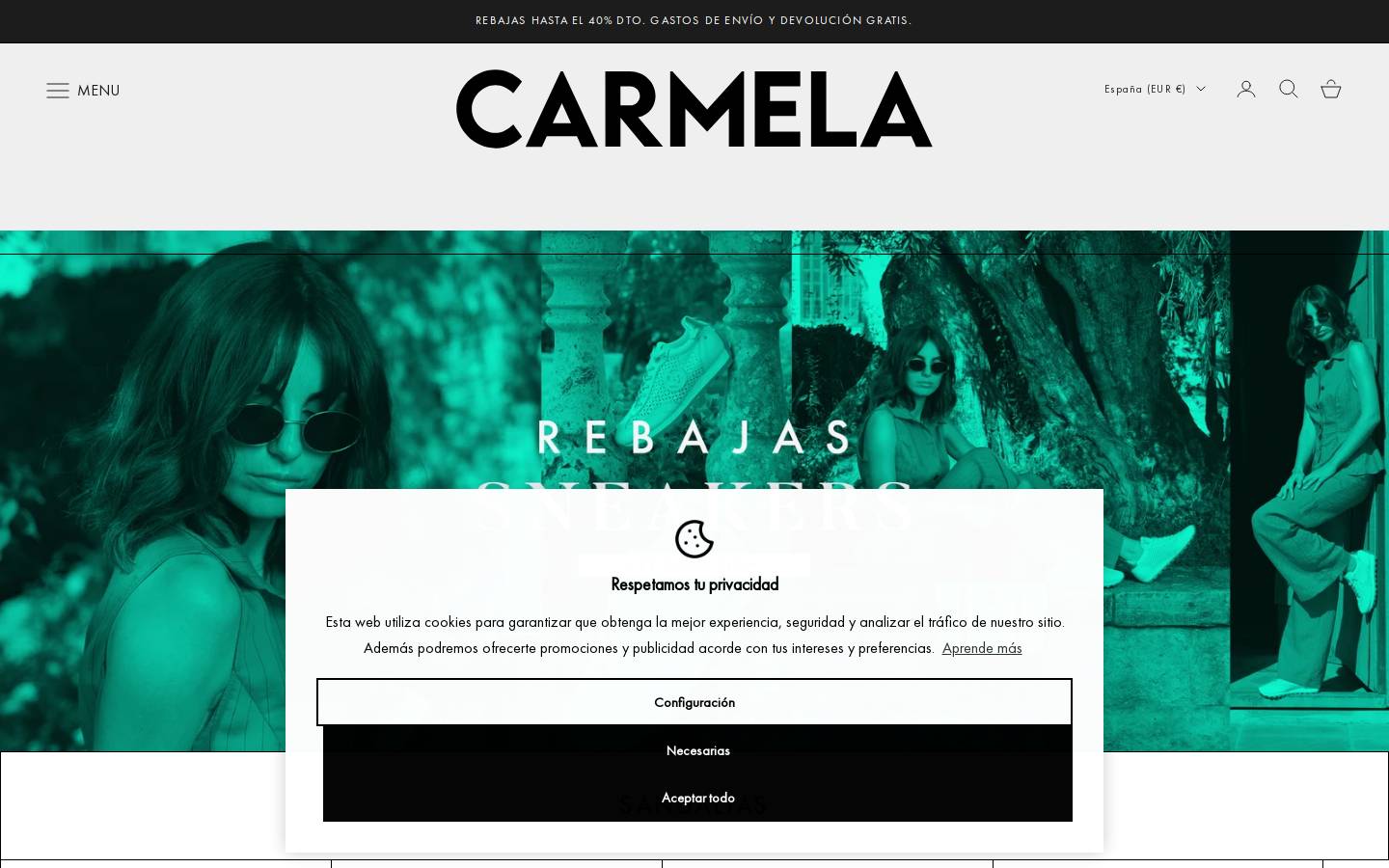 Carmela Shoes homepage screenshot