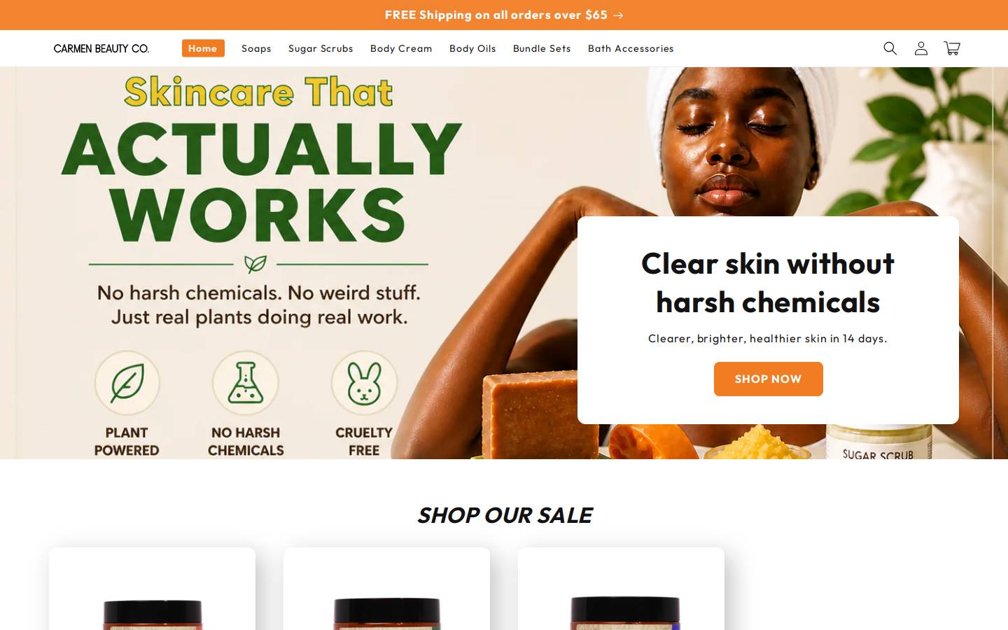 carmenbeautyco.com homepage screenshot