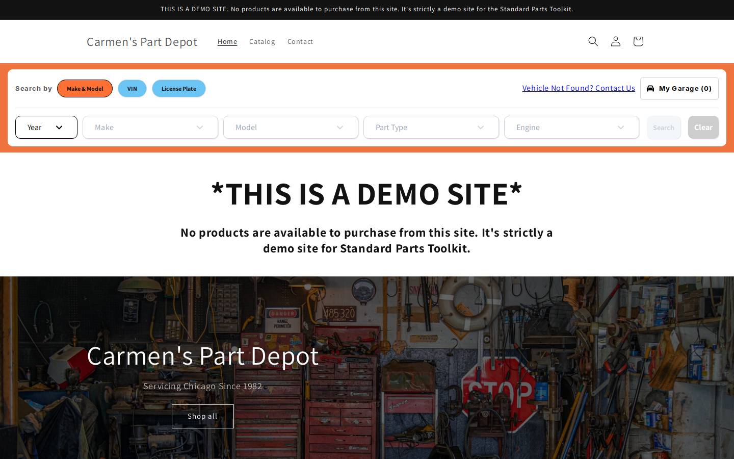 carmenspartdepot.com homepage screenshot