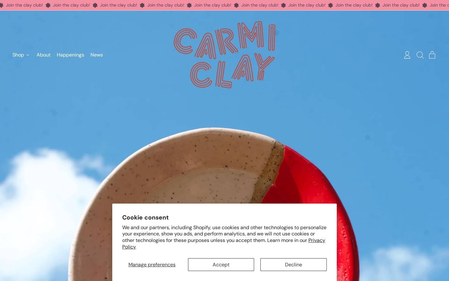 carmiclay.com homepage screenshot
