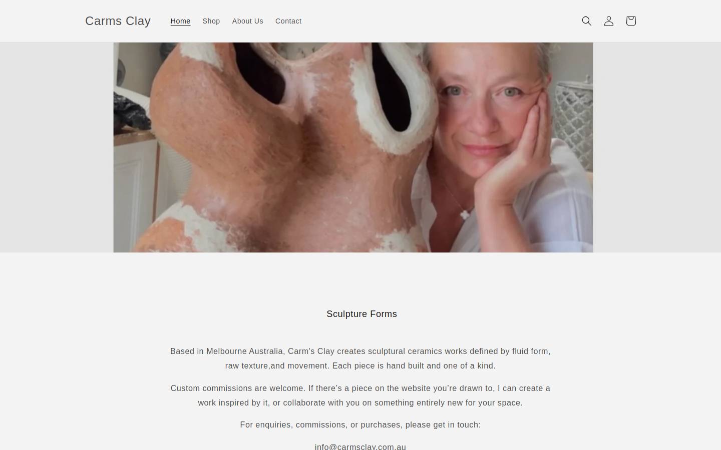 carmsclay.com.au homepage screenshot