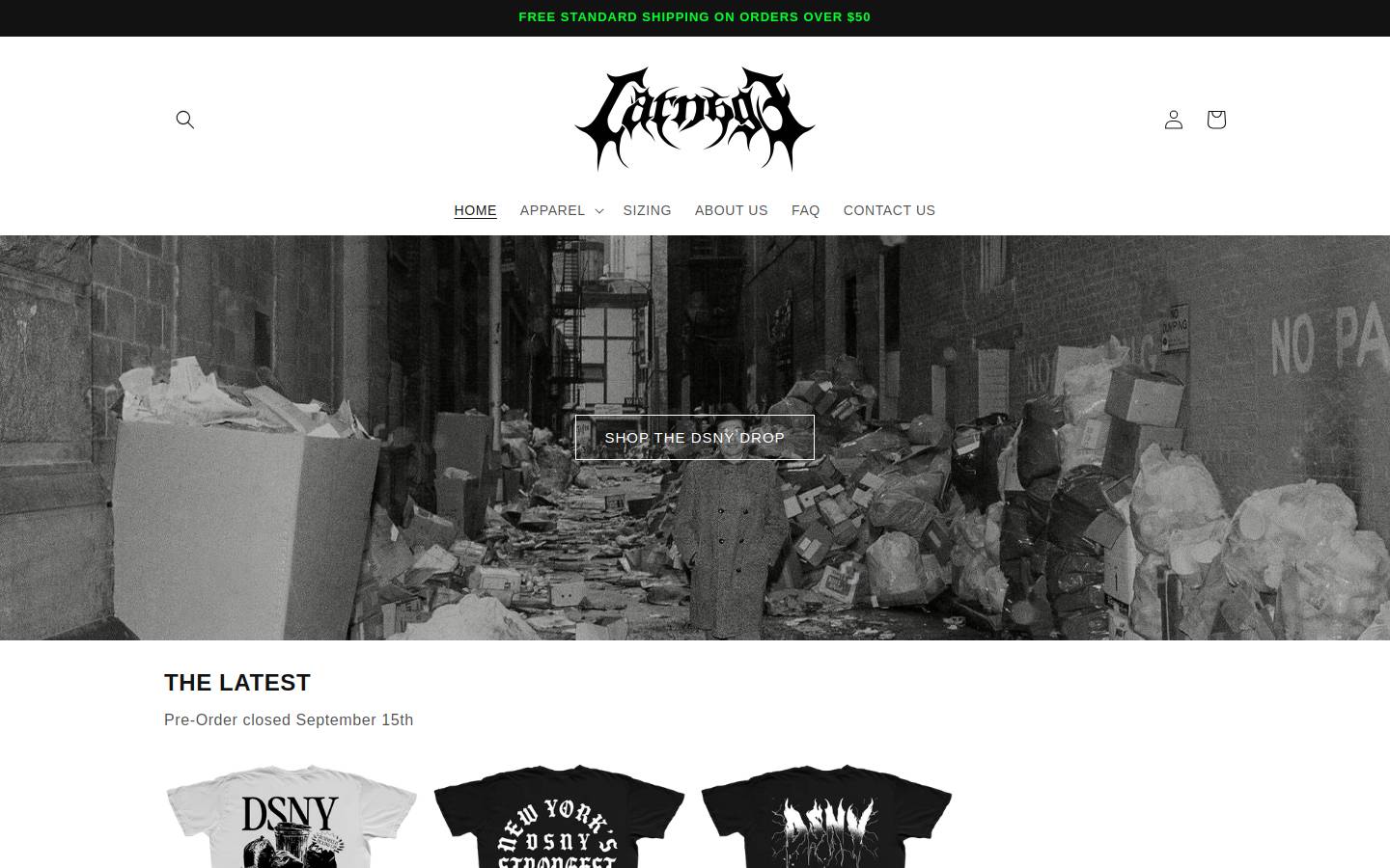 carnagetees.com homepage screenshot