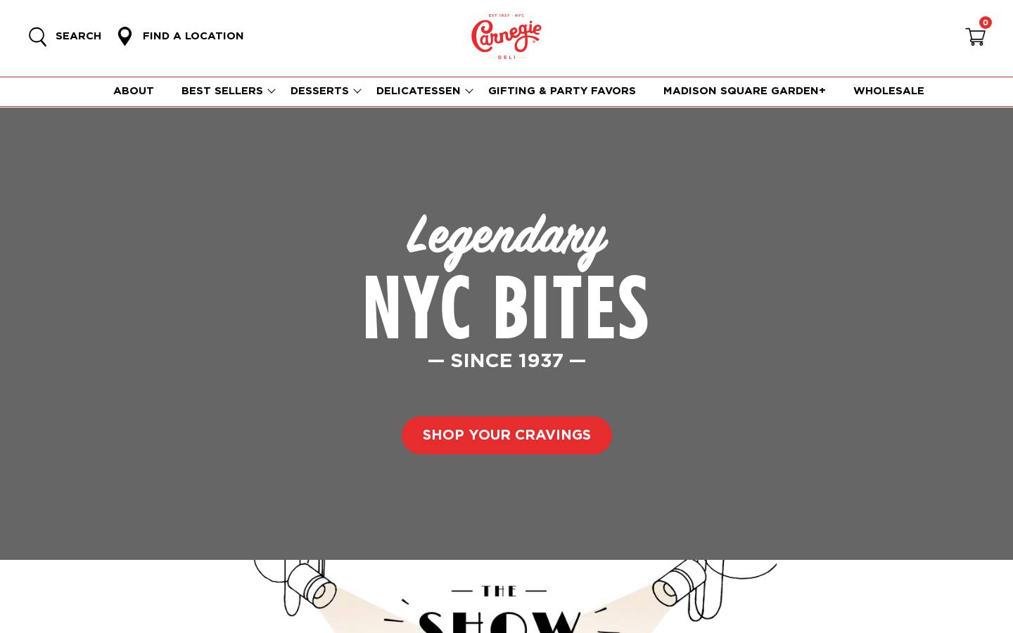 carnegiedeli.com homepage screenshot