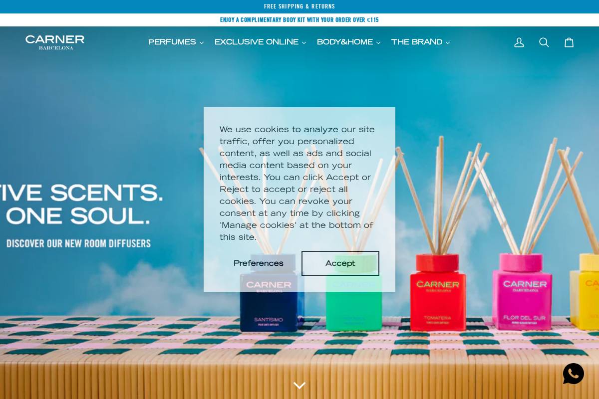 carnerbarcelona.com homepage screenshot