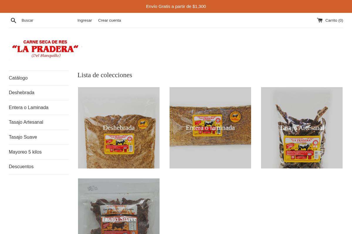 carnesecadereslapradera.com homepage screenshot