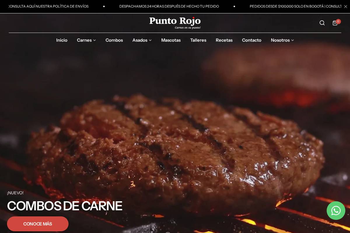 carnespuntorojo.co homepage screenshot