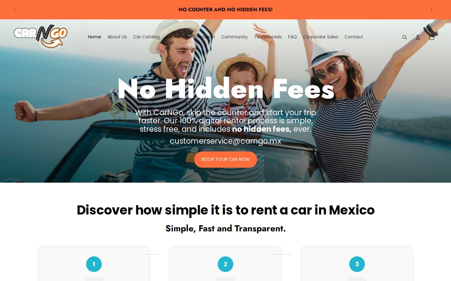 www.CARNGO.com - Car Rental homepage screenshot