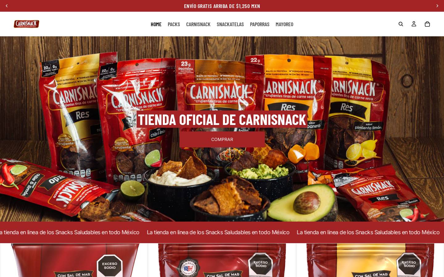 carnisnack.mx homepage screenshot
