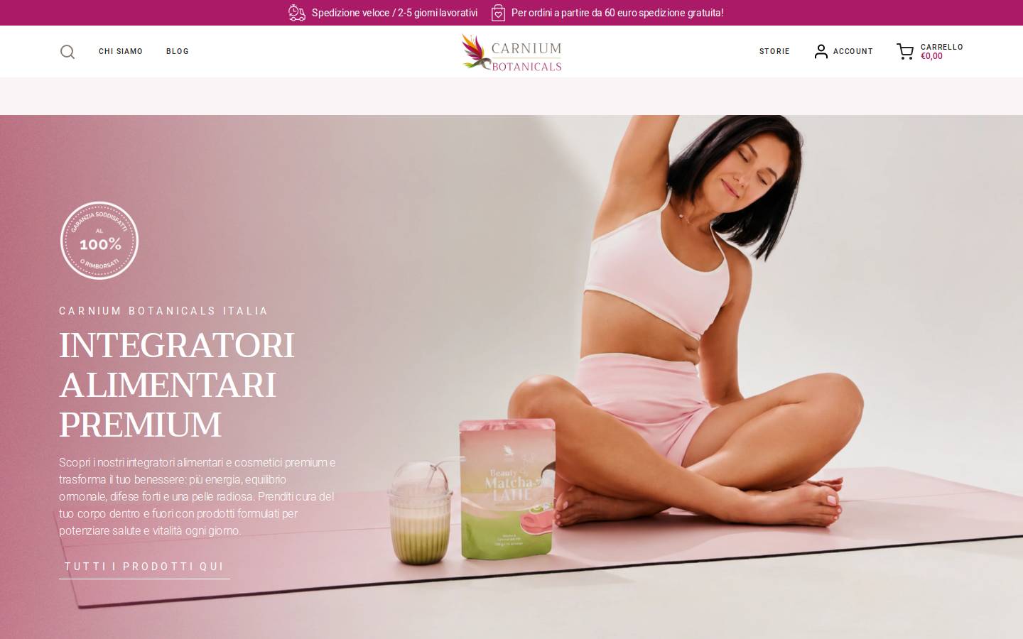 Carniumbotanicals homepage screenshot