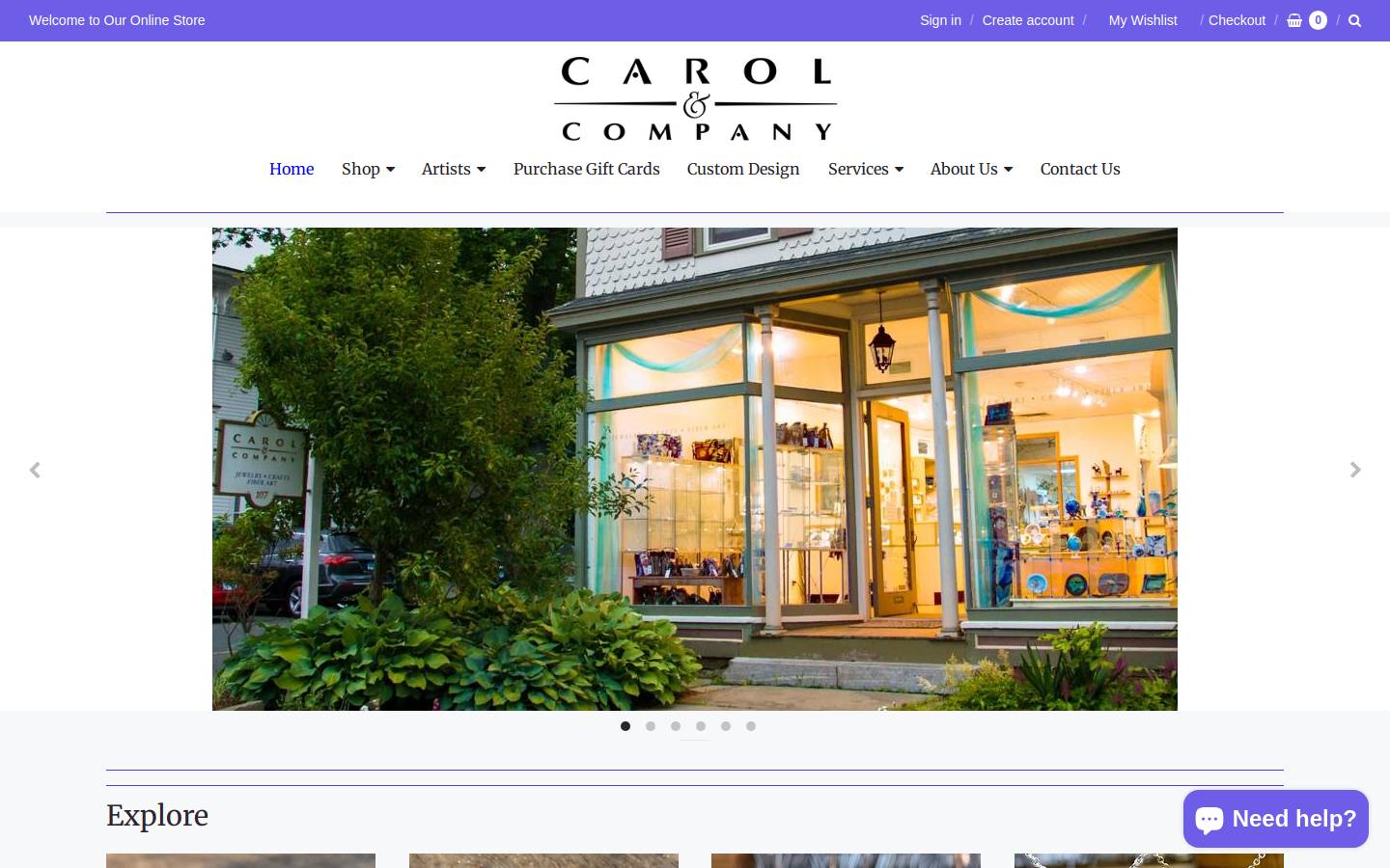 carolandcompany.com homepage screenshot