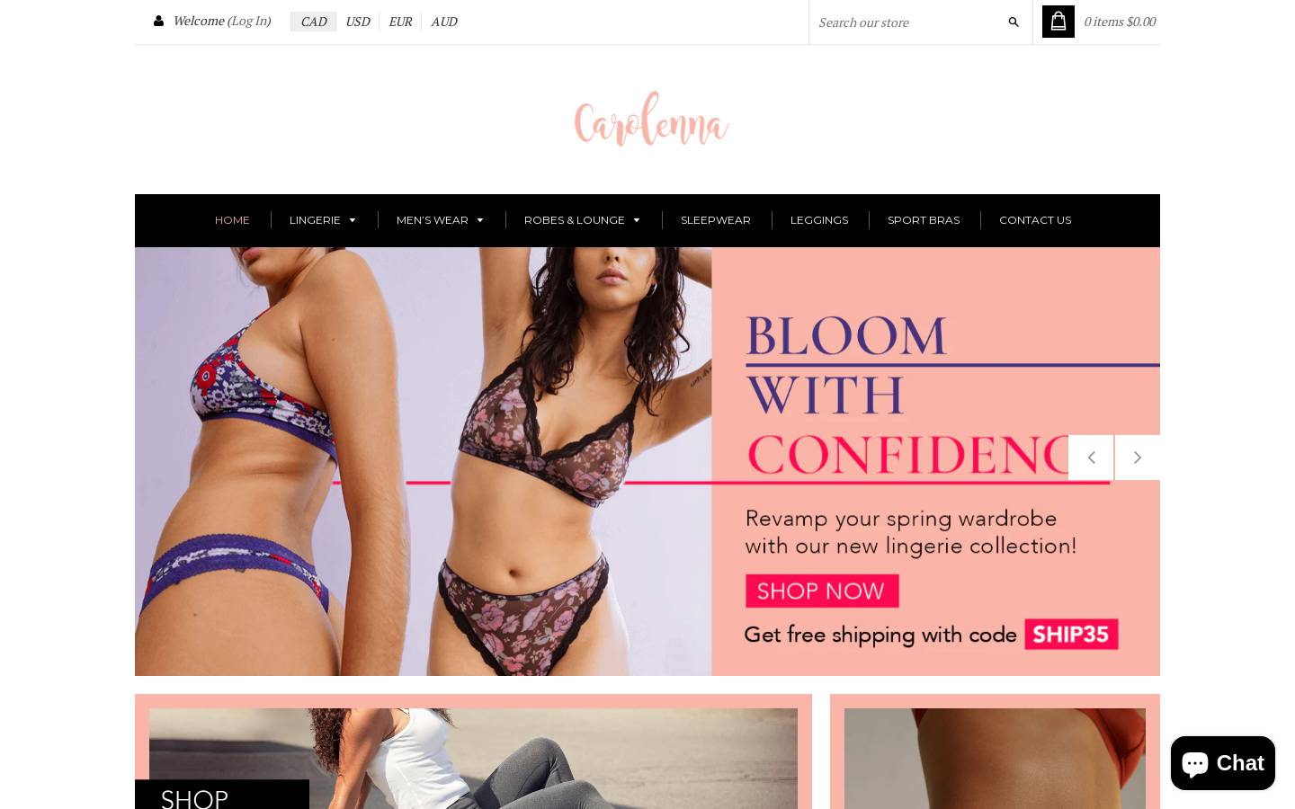 carolenna.com homepage screenshot