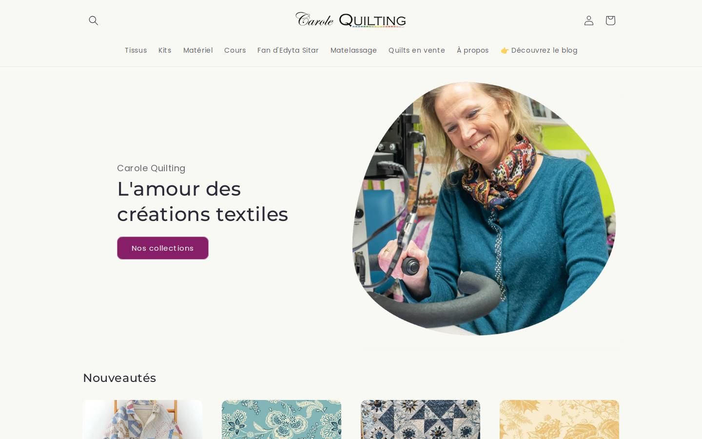 carolequilting.fr homepage screenshot