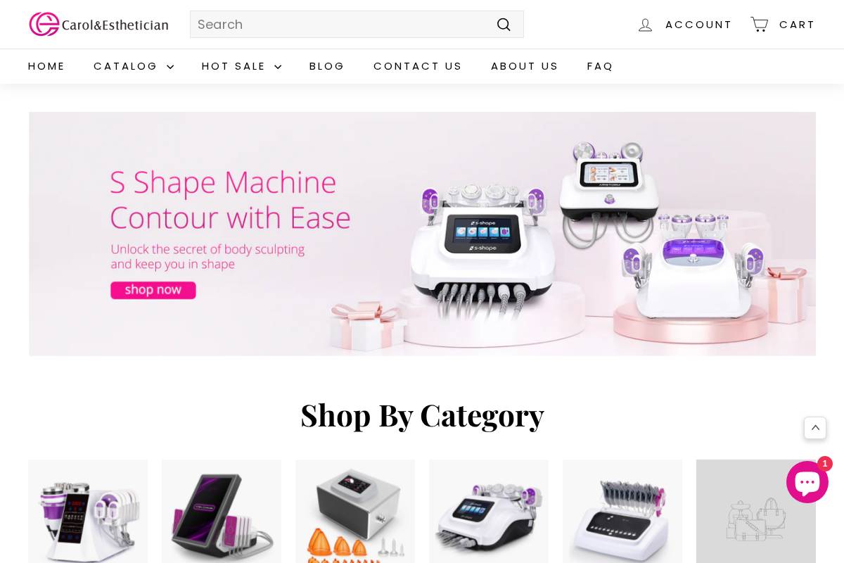 Carolesthetician homepage screenshot