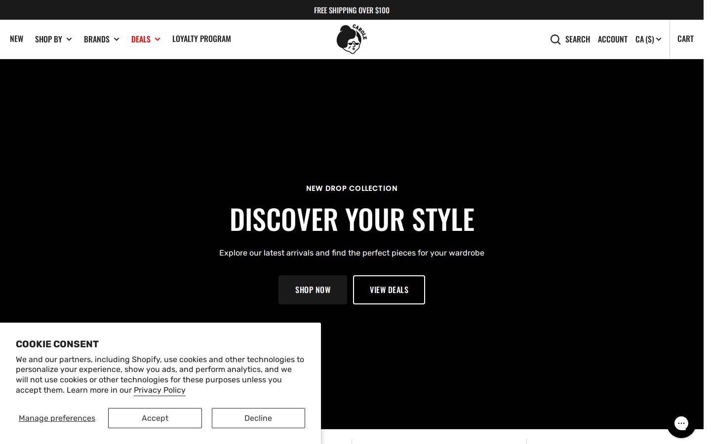 carolevintage.com homepage screenshot