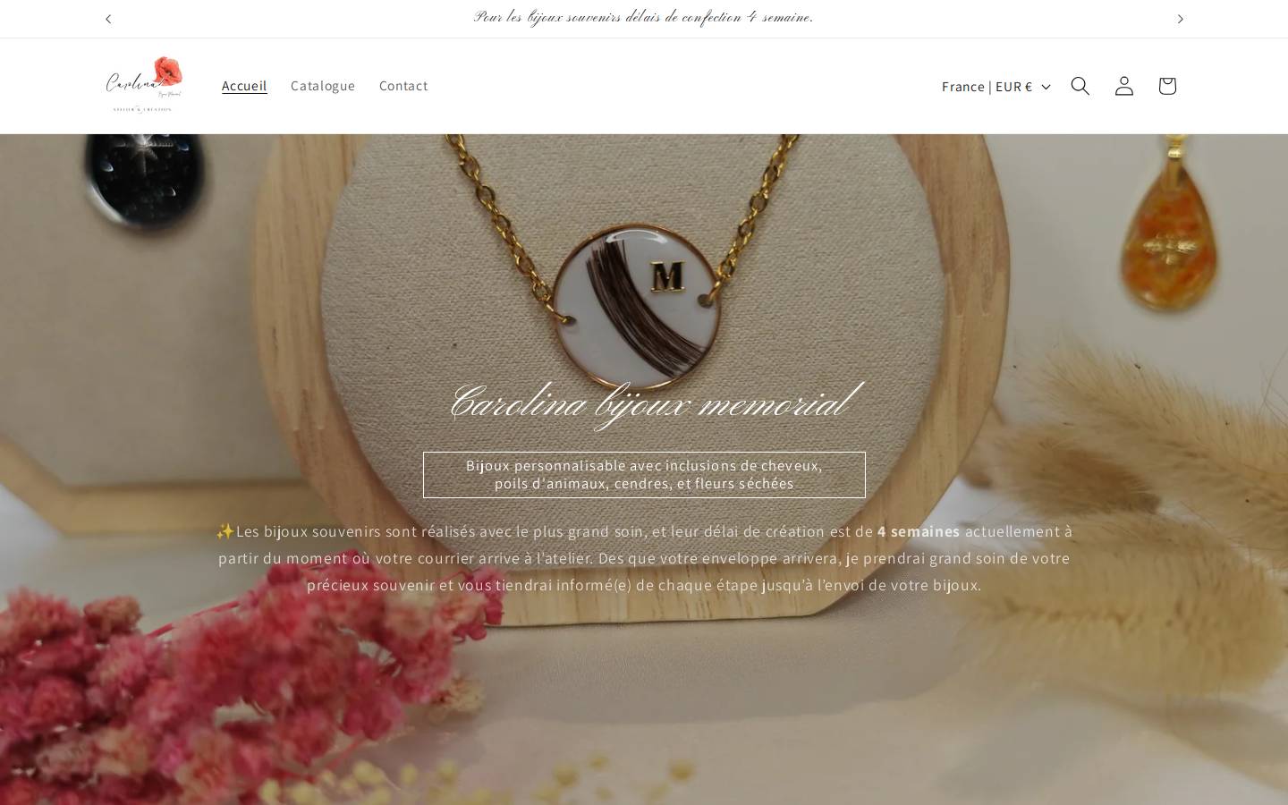 carolinabijouxmemorial.com homepage screenshot