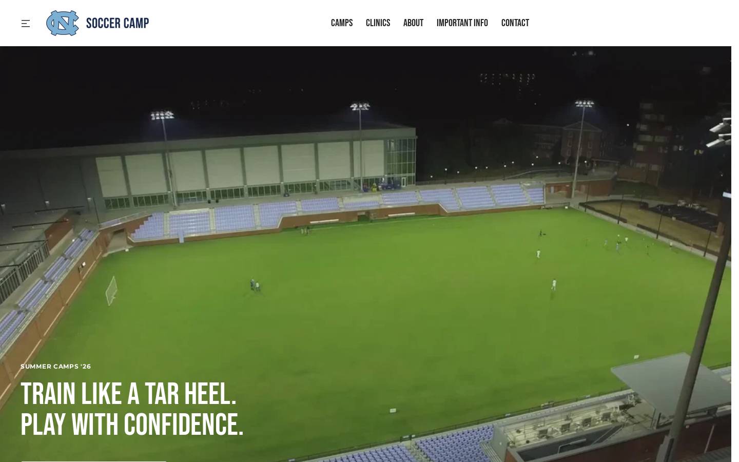 carolinagirlssoccercamp.com homepage screenshot