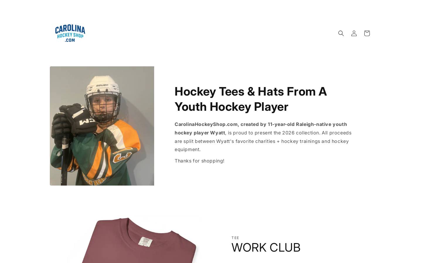 carolinahockeyshop.com homepage screenshot