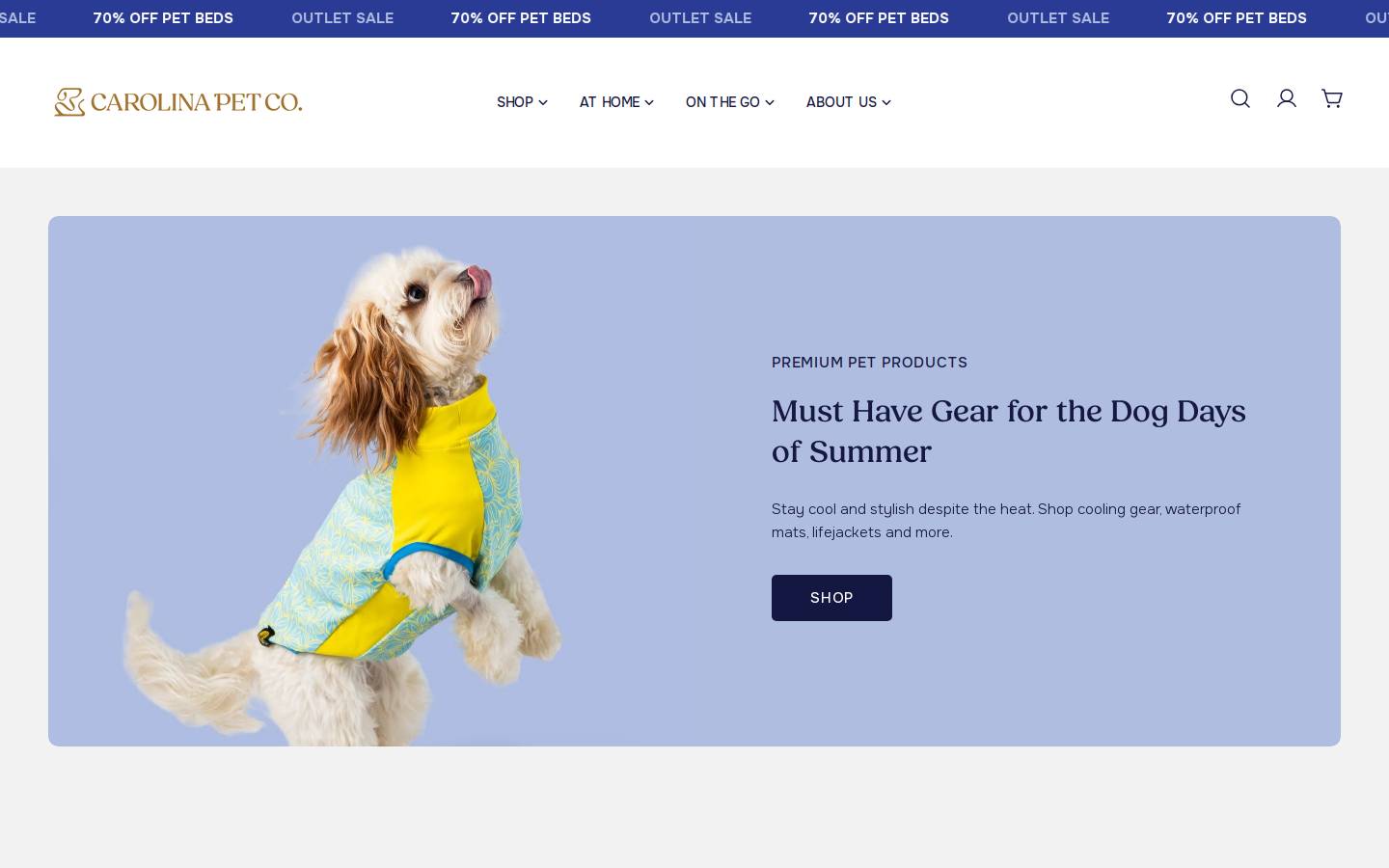carolinapetcompany.com homepage screenshot