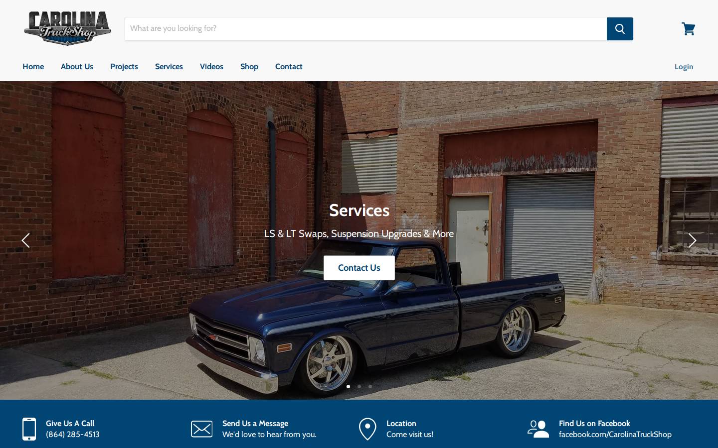 carolinatruckshop.com homepage screenshot
