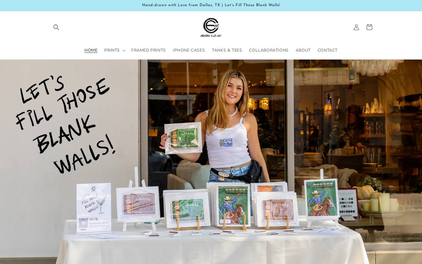 carolineellisart.shop homepage screenshot