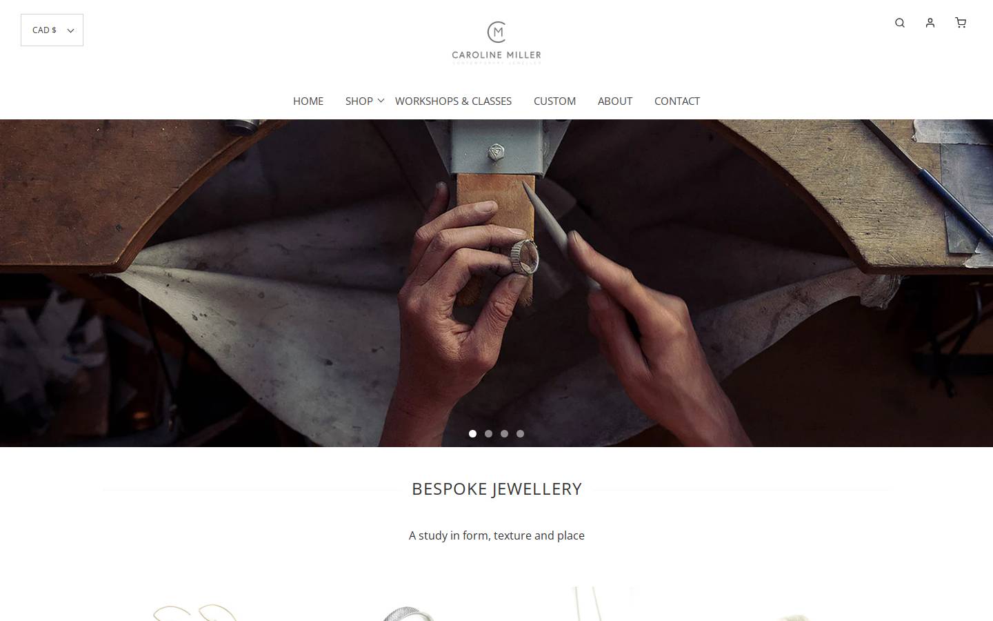 carolinemillerdesign.com homepage screenshot