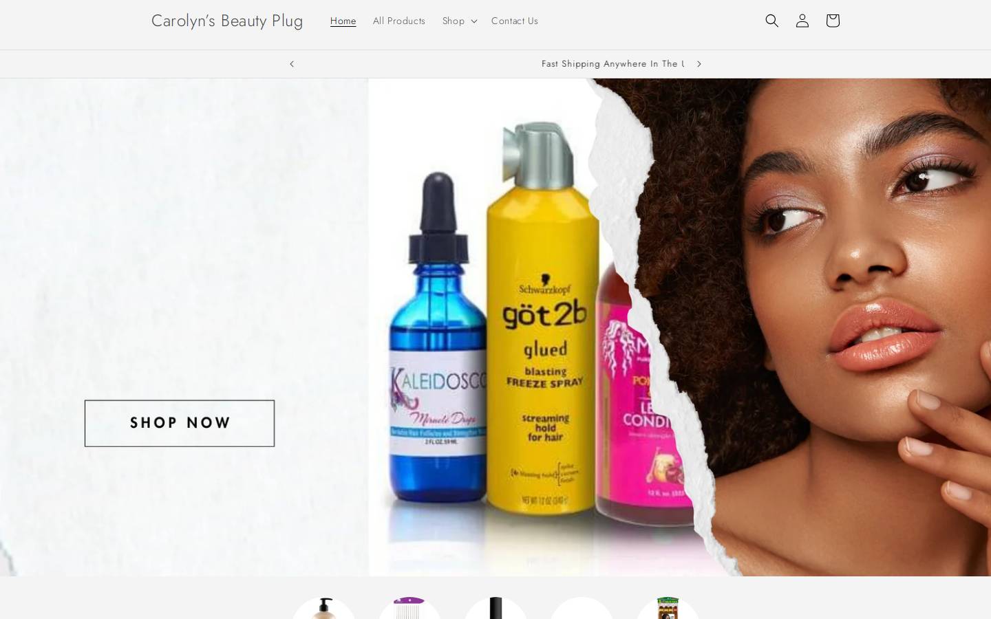 carolynsbeautyplug.com homepage screenshot