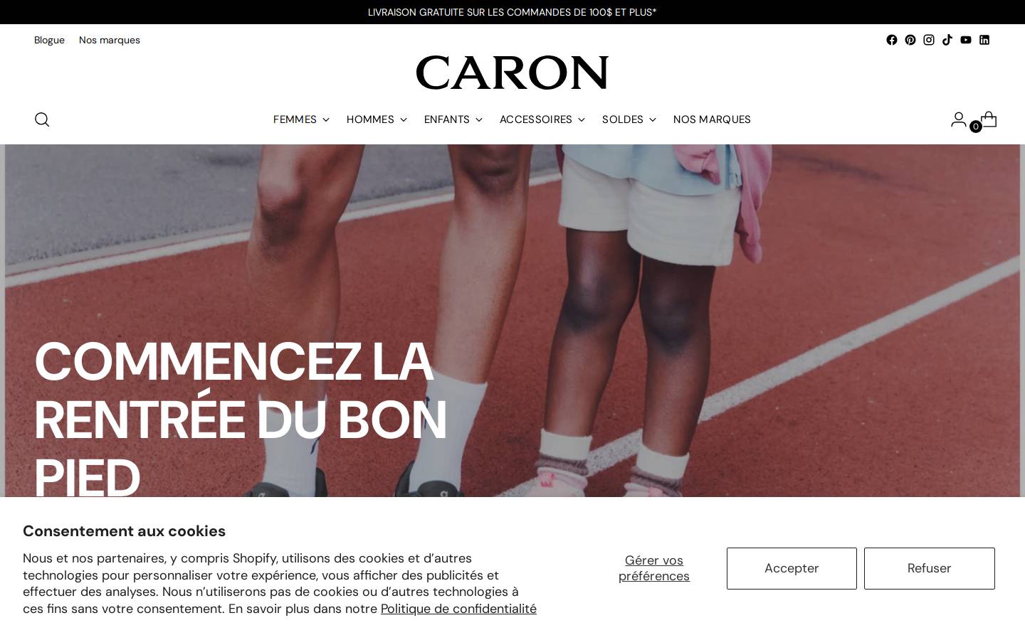 caronchaussures.com homepage screenshot