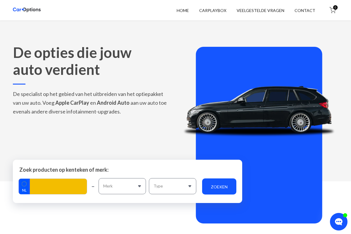 Caroptions homepage screenshot