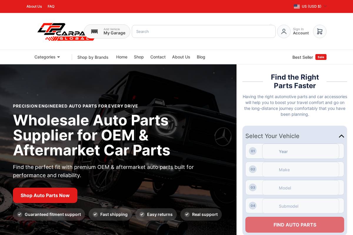 carpartglobal.com homepage screenshot