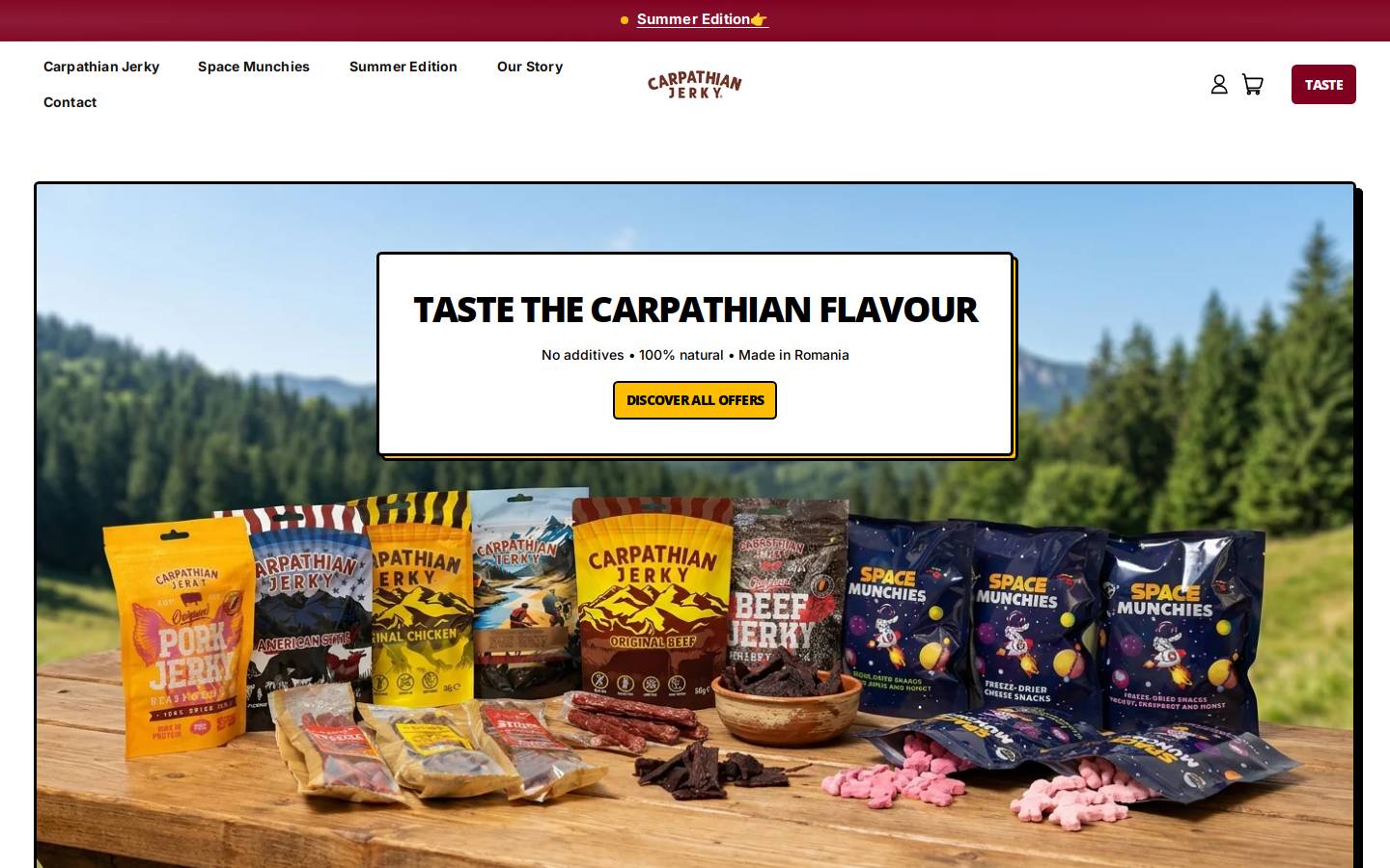 carpathianjerky.com homepage screenshot