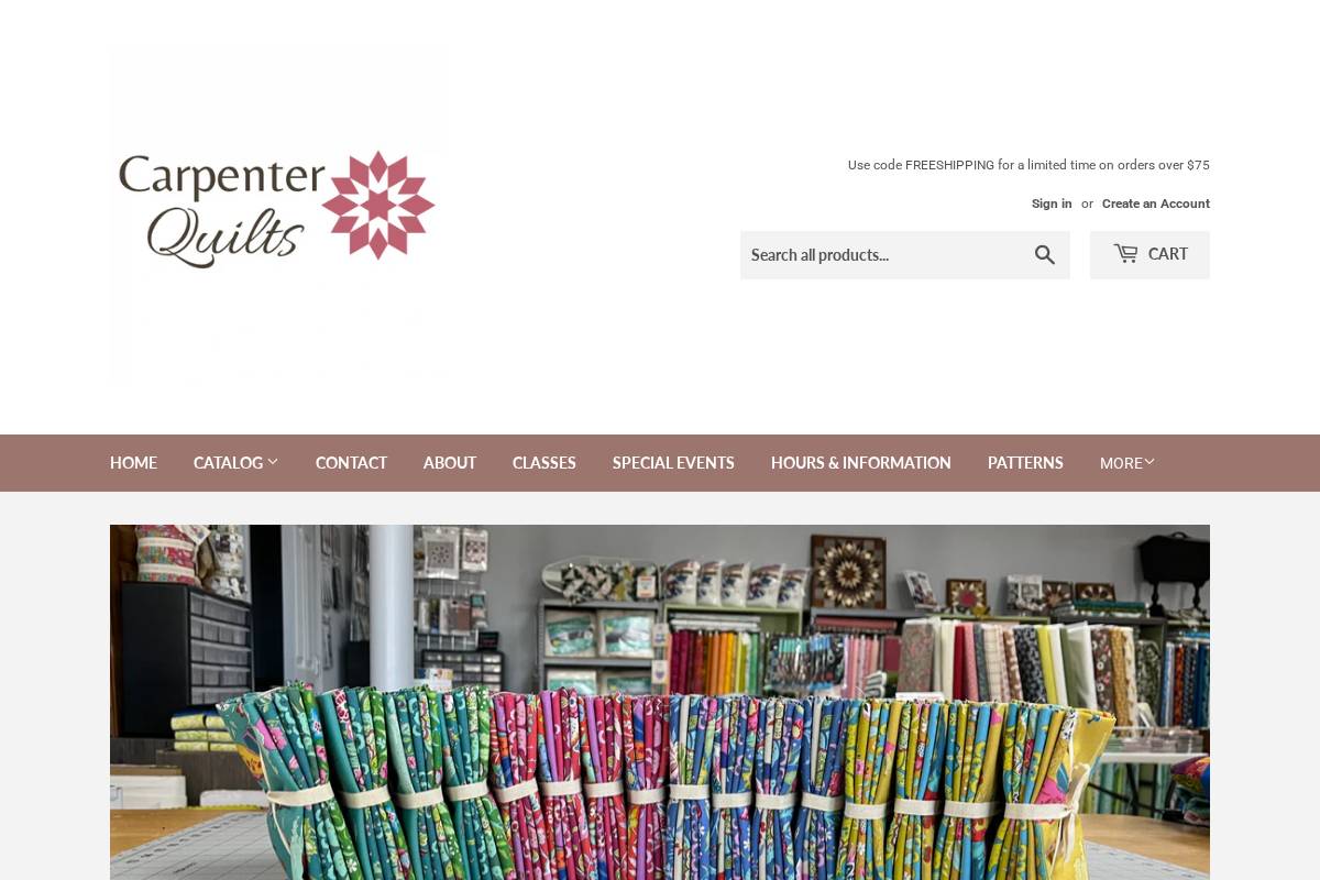carpenterquilts.com homepage screenshot