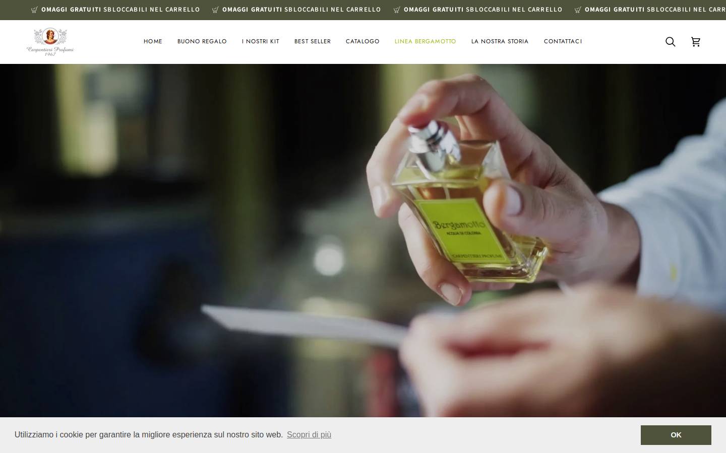 carpentieriprofumi.it homepage screenshot
