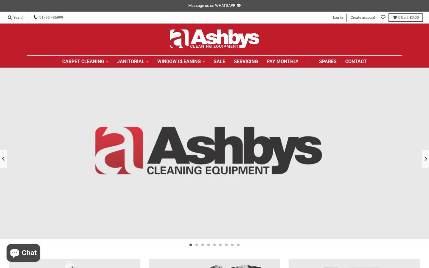 Ashbys homepage screenshot