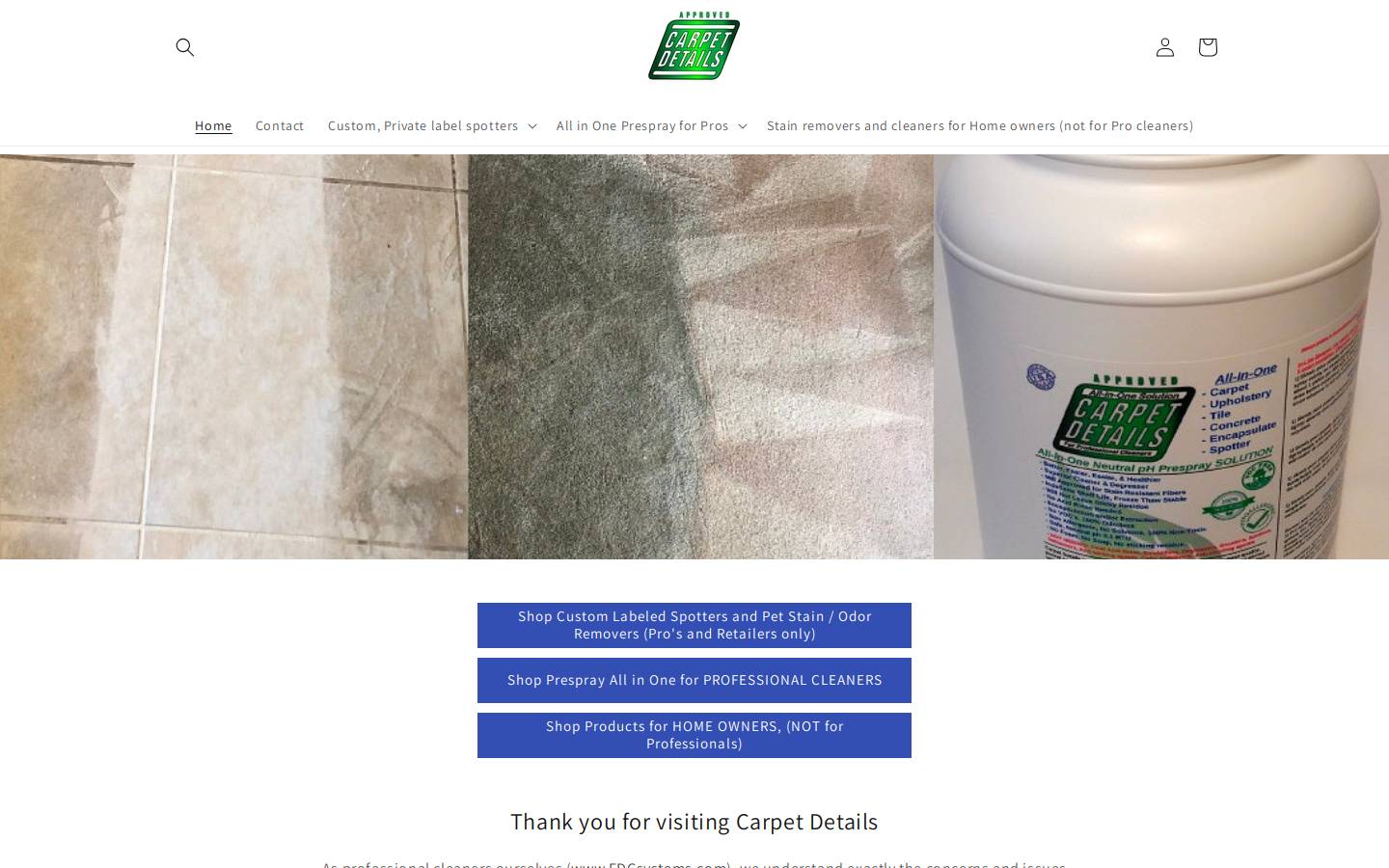 carpetdetails.com homepage screenshot