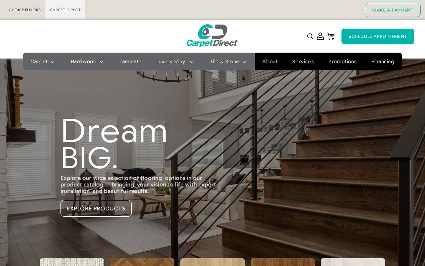 carpetdirect.com homepage screenshot