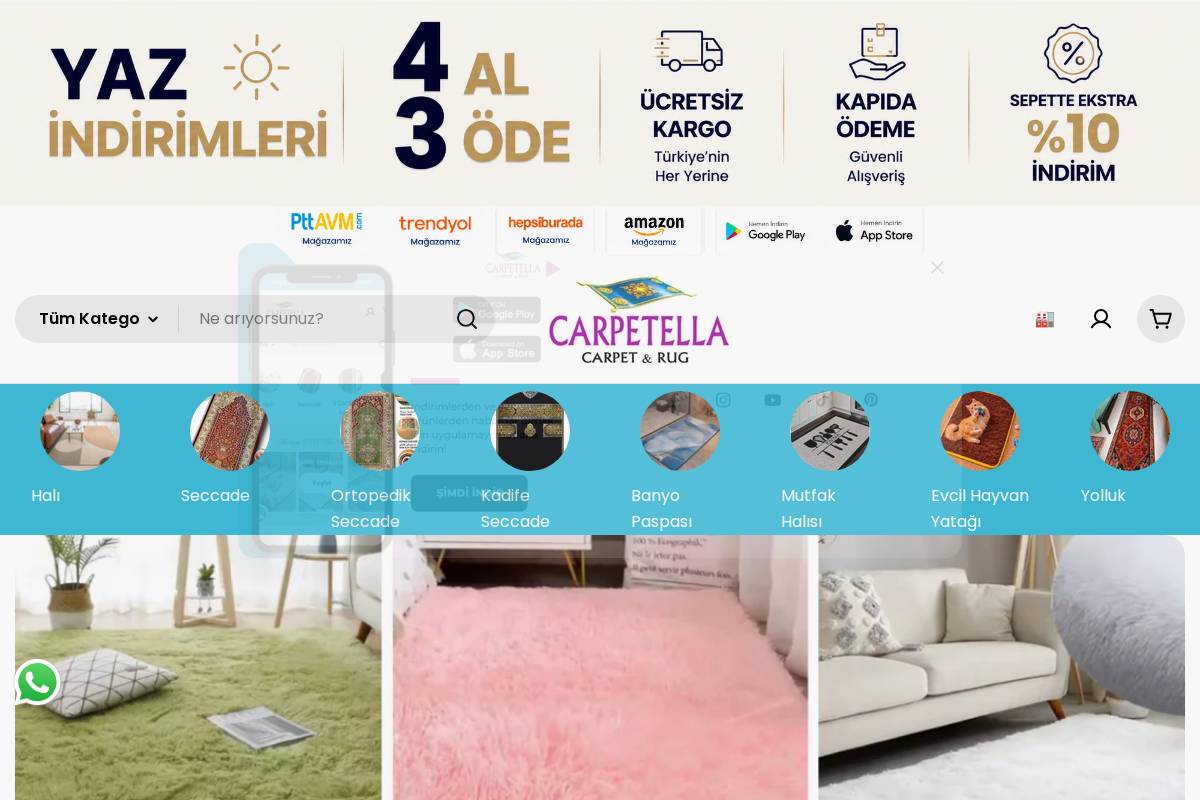 carpetella.com homepage screenshot