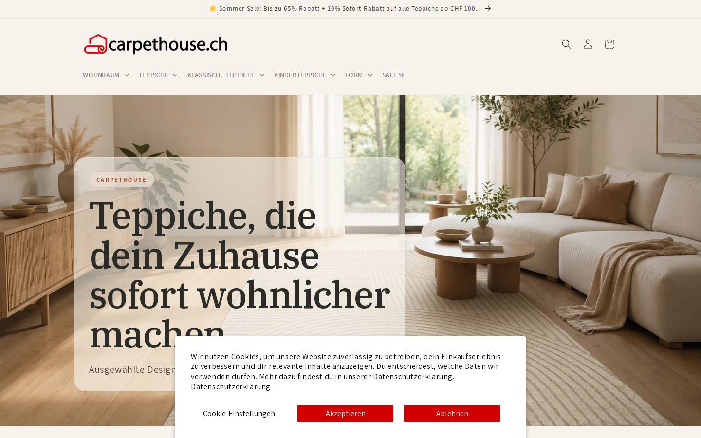 Carpethouse.ch homepage screenshot