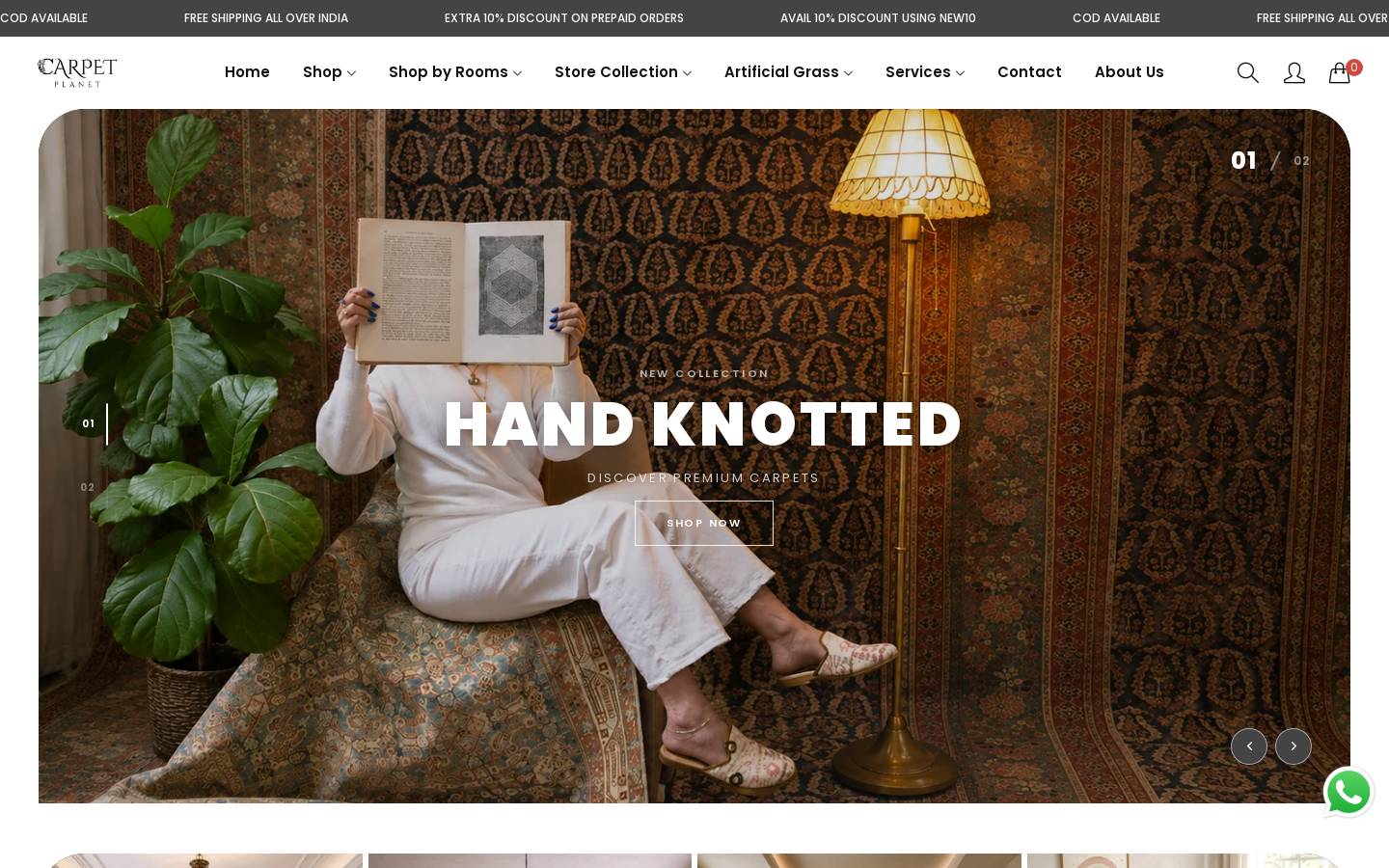 carpetplanet.in homepage screenshot