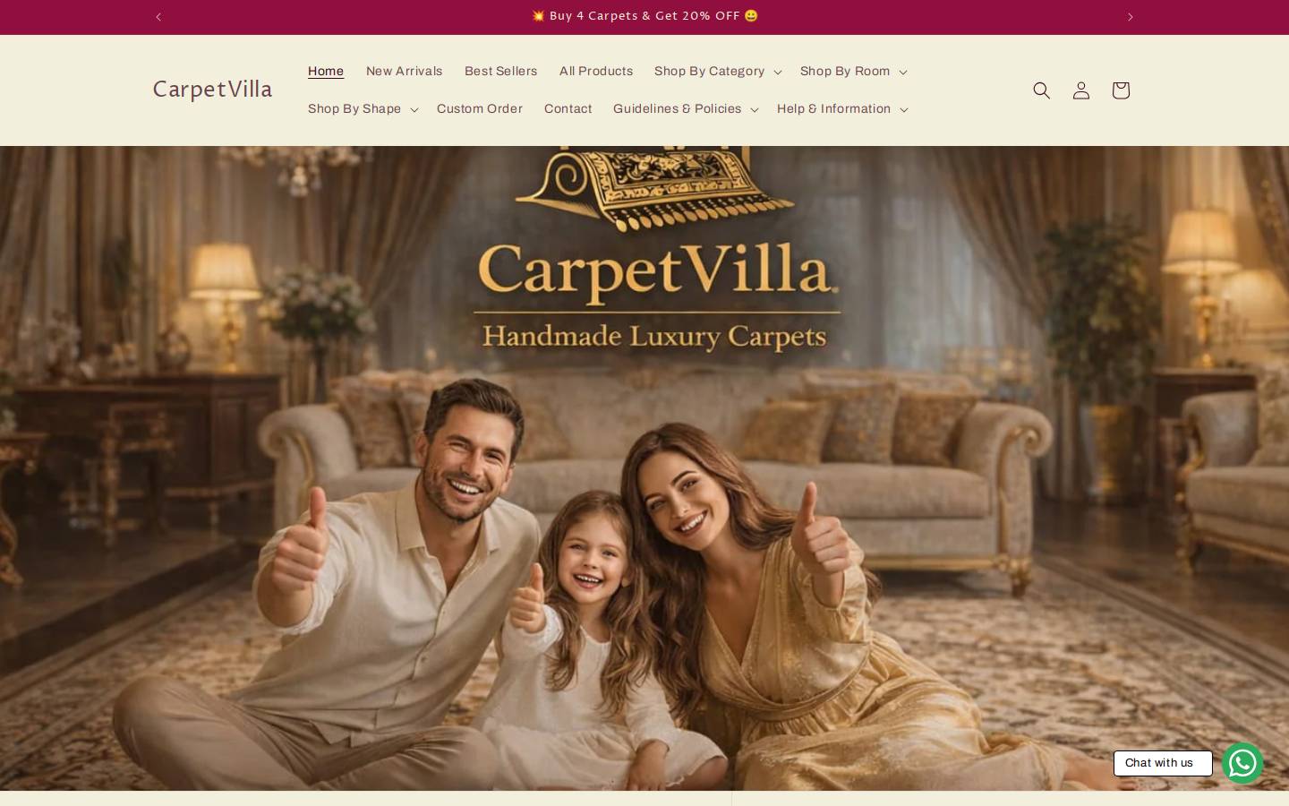 carpetvilla.in homepage screenshot