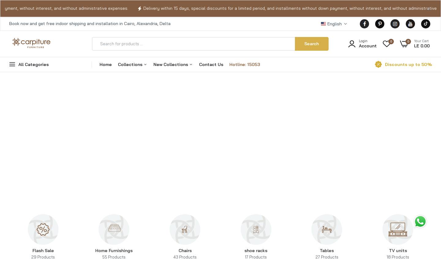 carpiturefurniture.com homepage screenshot