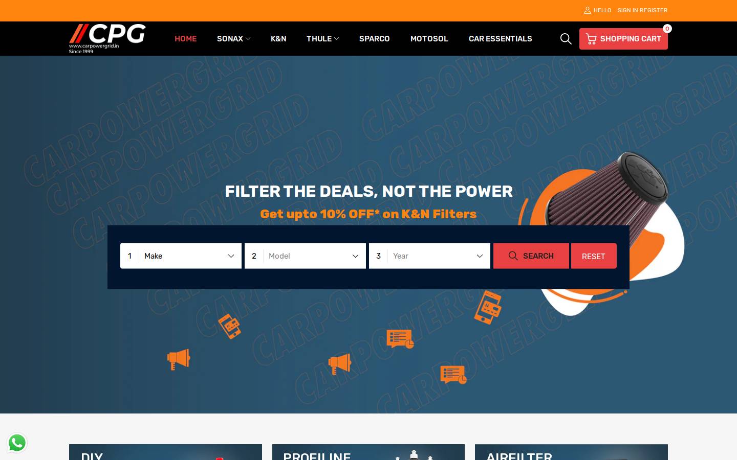 carpowergrid.in homepage screenshot