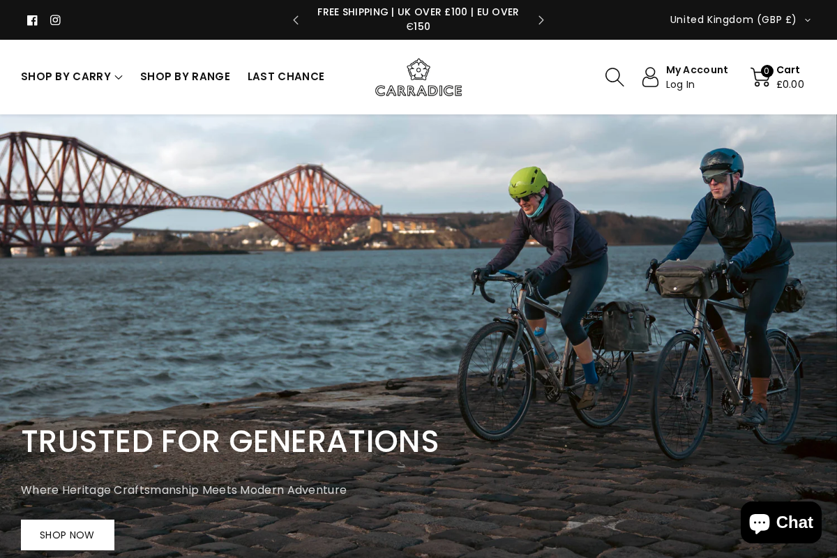 Carradice homepage screenshot