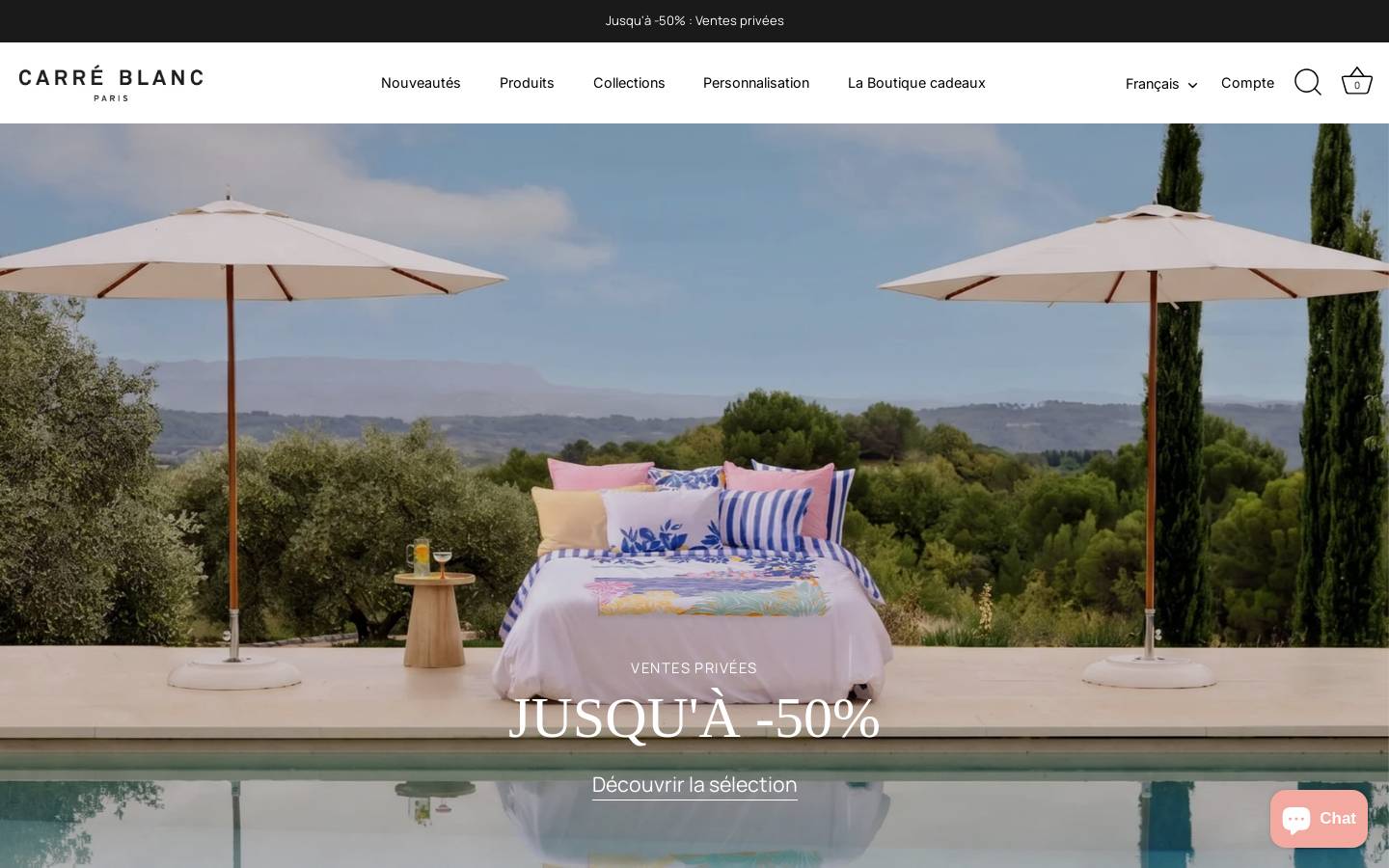Carré Blanc homepage screenshot